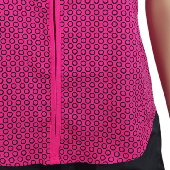 Apt. 9 Blouse women petite XS peekaboo polka dot pink fuchsia sleeveless scoop - Picture 5 of 7